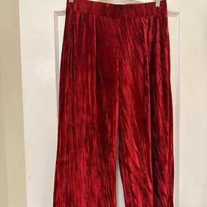 Velvet wide leg pants